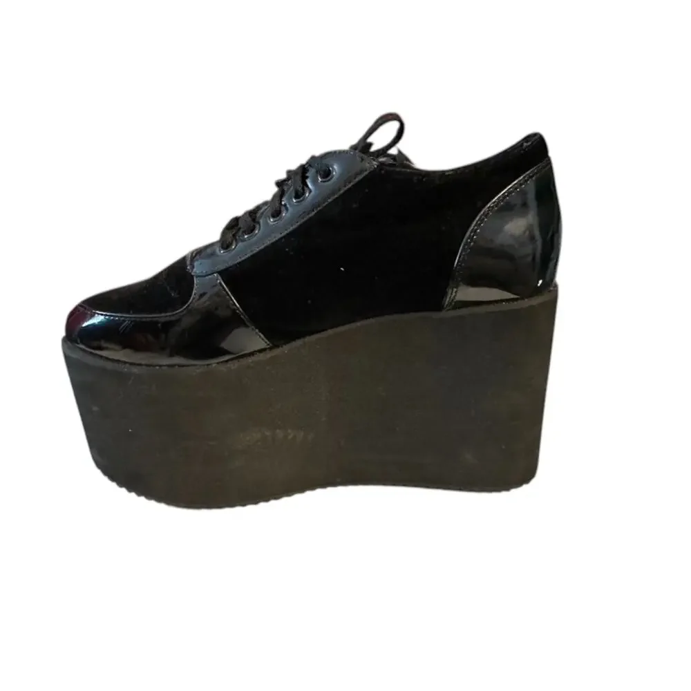 Iron Fist Creature of The Night Black Batwing Platform Shoes US 7 Goth Alt Punk